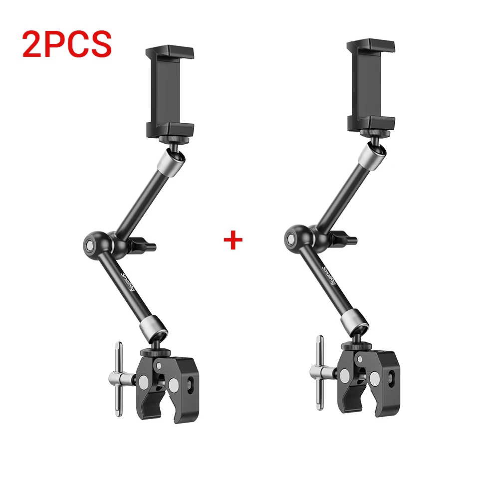 SMALLRIG Clamp W/ 1/4" And 3/8" Thread And 9.8 Inches Adjustable Friction Power Articulating Magic Arm With 1/4" Thread Screw For LCD Monitor/LED Lights - KBUM2732B - View #3