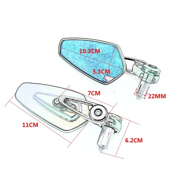 7/8" 22mm CNC Motorcycle Rearview Mirrors Universal Clear Glass Scooter Bar End Handlebar Mirror Rear View Mirror Accessories