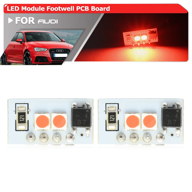 2X Per Audi Q4 E-Tron 22-24 Q3 Rs 19-24 Q2 17-24 A3 S3 Hatch Rs3 Sedan Sportback Smd Led Module Under Dash Floor Footwell Lights