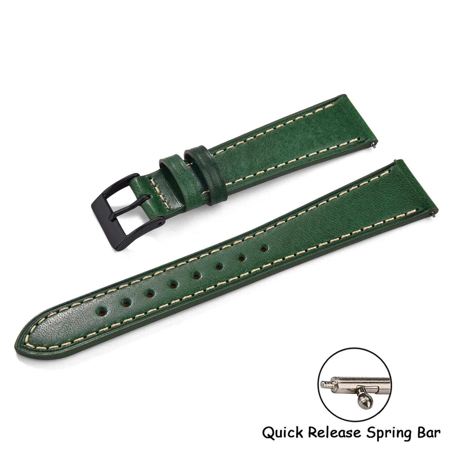 Universal Retro Leather Watch Band - Quick Release Strap
