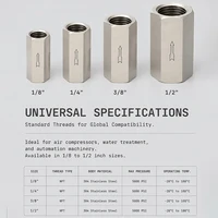 1PCS Stainless Steel Female Thread Pneumatic One-way Check Valve CV 1/8" 1/4" 3/8" 1/2" Inline Non Return for Air Water Fluid 6