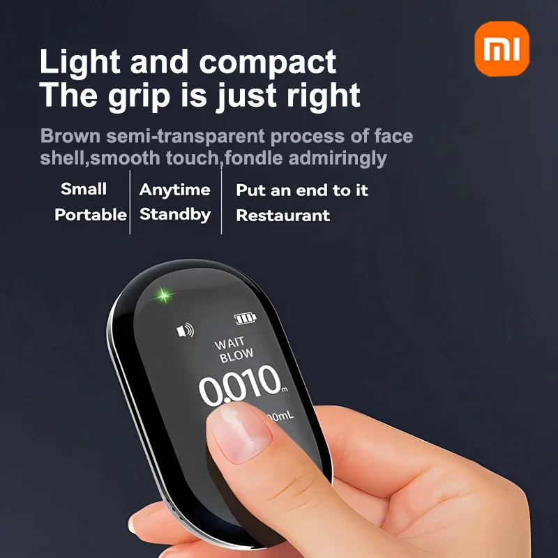 Xiaomi Portable Mini Digital BreathAlcohol Tester Professional Breathalyzer With LCD Display Electronic Alcohol Tester alcohol tester breath alcohol tester
