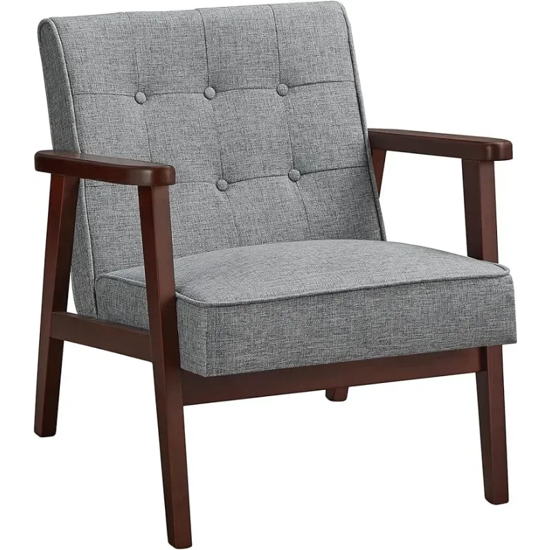 

SONGMICS Accent Leisure Chair Mid-Century Modern Arm Chair with Solid Wood Armrests and Legs Chairs Living Room