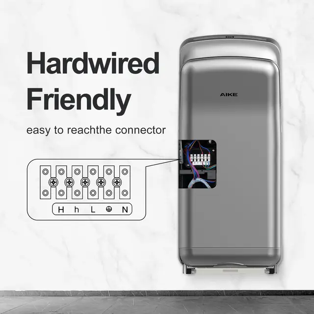 AIKE Automatic Hand Dryer Automatic 7-10s Super Fast Jet Hand Dryer with HEPA Filter for Hotel Restaurant Commercial Toilets 4