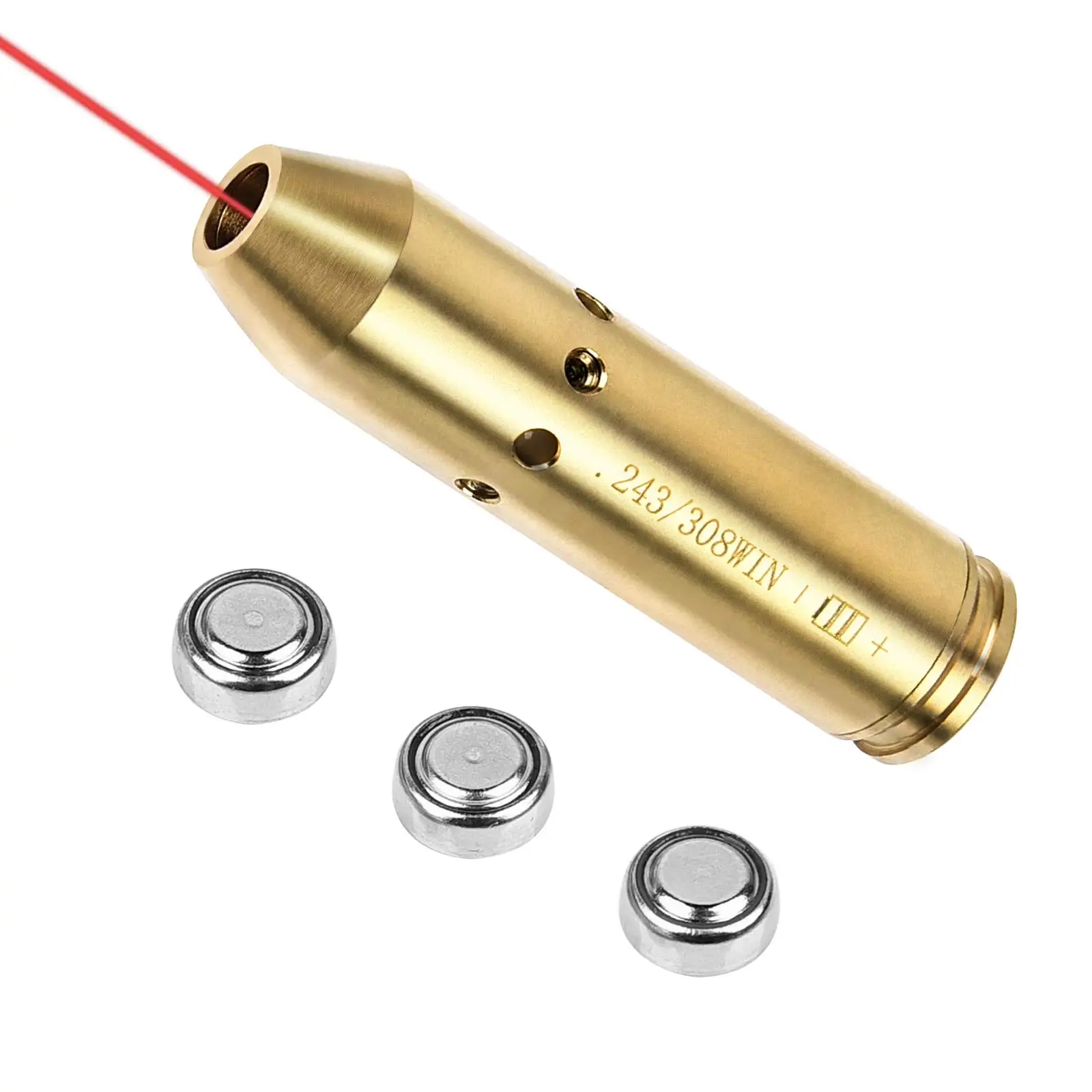 Red Bore Dot Laser Boresight Fit 243 308WIN 7MM 08REM CAL Cartridge Bore Sighter For Pistol Rifle Scope Hunting Adjustme CVLIFE Laser Bore Sight
