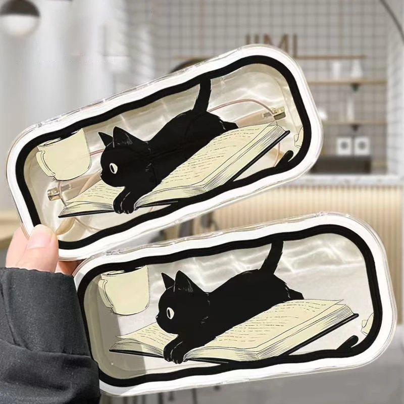 حافظة نظارات قابلة للطي بسيطة وعصرية ومبتكرة وشفافة ومحمولة للتخزين لقصر النظر