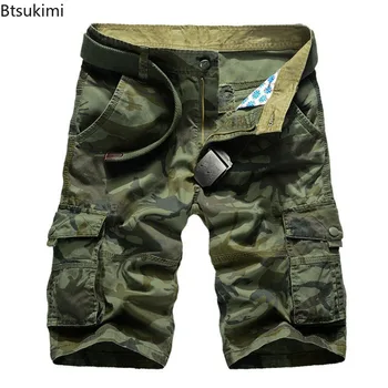 Nuovi Pantaloncini Cargo Mimetici alla Moda per Uomo, Estate 2026, in Cotone, Casual, Larghi, da Lavoro, Sportivi, Multi-tasca, per Attività all'Aperto