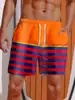 2024 Summer 3D Printed Striped Flame Printing Shorts Men's Board Shorts Swim Trunks Drawstring Breathable Short Hawaiian shorts 5