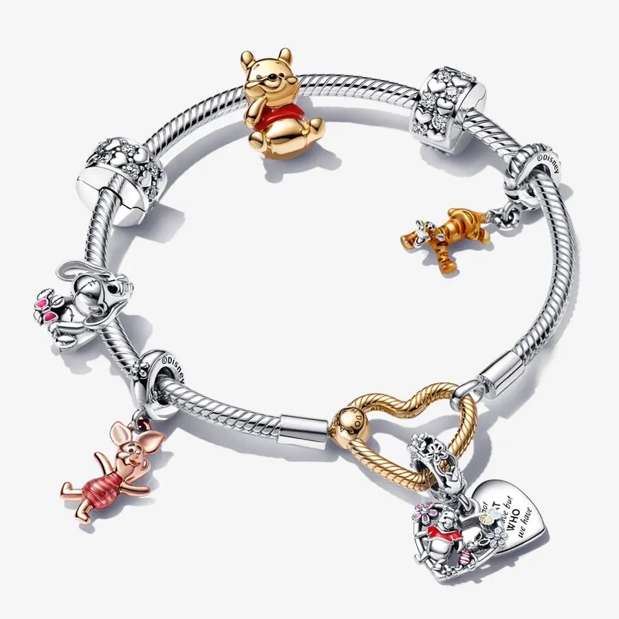 925 Sterling Silber Aoger Disney Winnie Pooh Pooh Tigger Ferkel Eeyore baumeln Charm Perlen passen original Pandora Armband