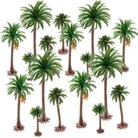 Height 6-15cm Coconut Palm Tree Model DIY Park Rainforest Train Railroad Decoration Building Landscape Miniature Tree 5Pcs 1