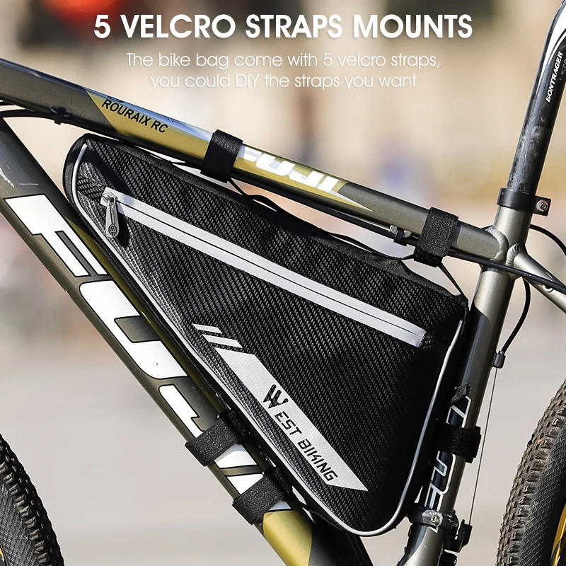 

Треугольная сумка для горного велосипеда, вместительная Светоотражающая водонепроницаемая сумка с передним фонарем, оборудование для верховой езды