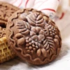 1PC Wood Cookie Molds with Flower Patterns, 3D DIY Carved Embossed Cookie Cutter Moulds for Baking, Fondant Cake Biscuit 5