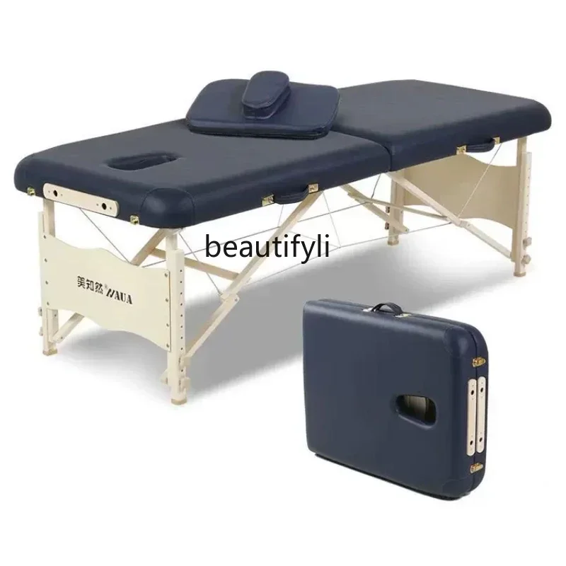 Folding Massage Bed Physiotherapy Bed Portable Moxibustion Beauty Physiotherapy Bed 10 volumes five year pure moxibustion bar massage furnace set and moxibustion physiotherapy