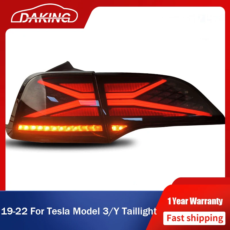 

New Style For Tesla Model 3 Model Y 2019-2022 Start Up Animation Tesla Rear Lamps LED DRL Moving Turning Signal Tail Lights