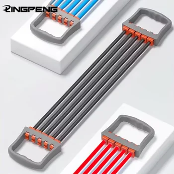 Full Body Workout Set - Chest Expander with 5 Removable Resistance Bands for Pilates, Push Ups, and Muscle Training - Strengthen 1