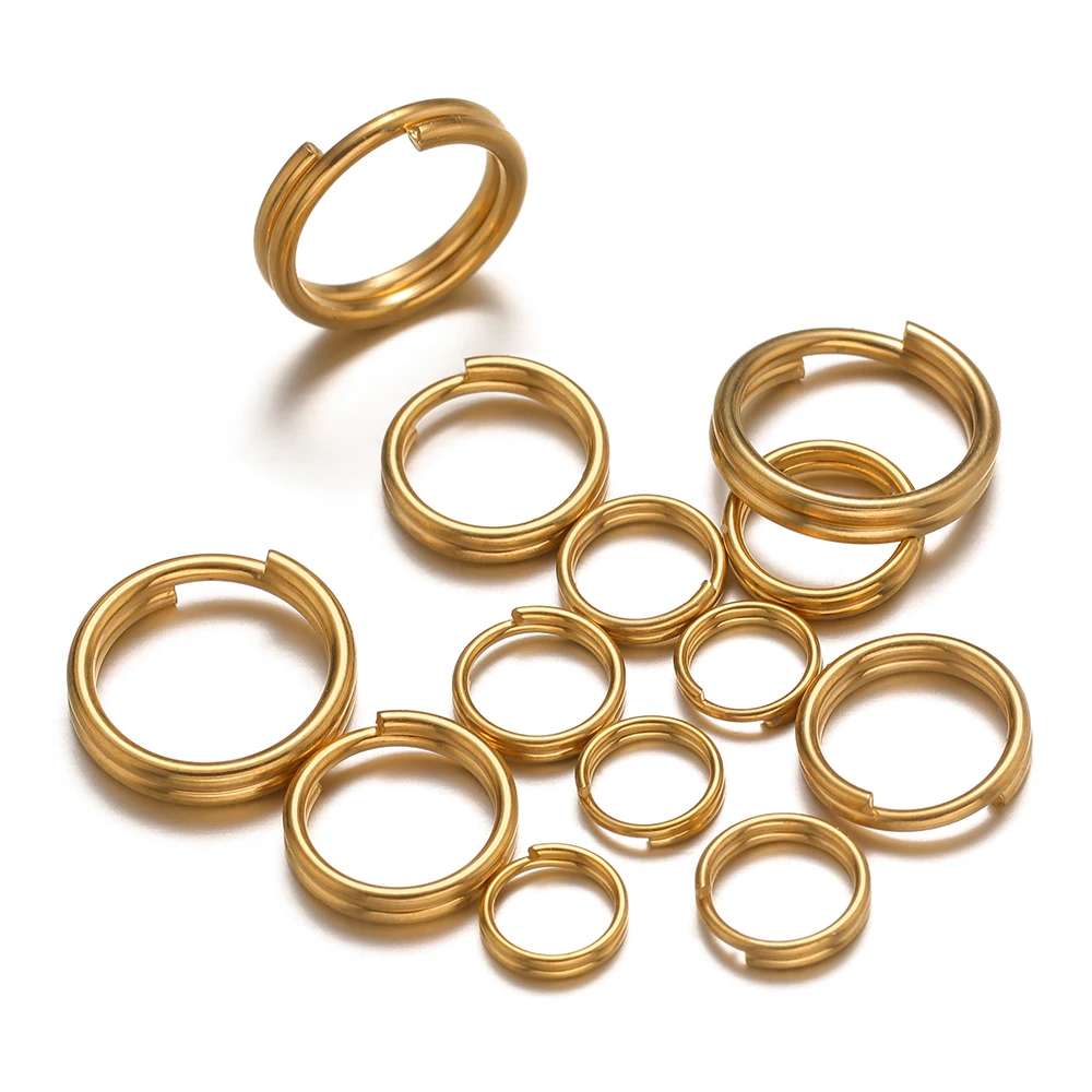 50/100pcs Gold Color Stainless Steel Jump Rings Open Split Ring Connectors for DIY Jewelry Making Supplies Wholesale Bulk