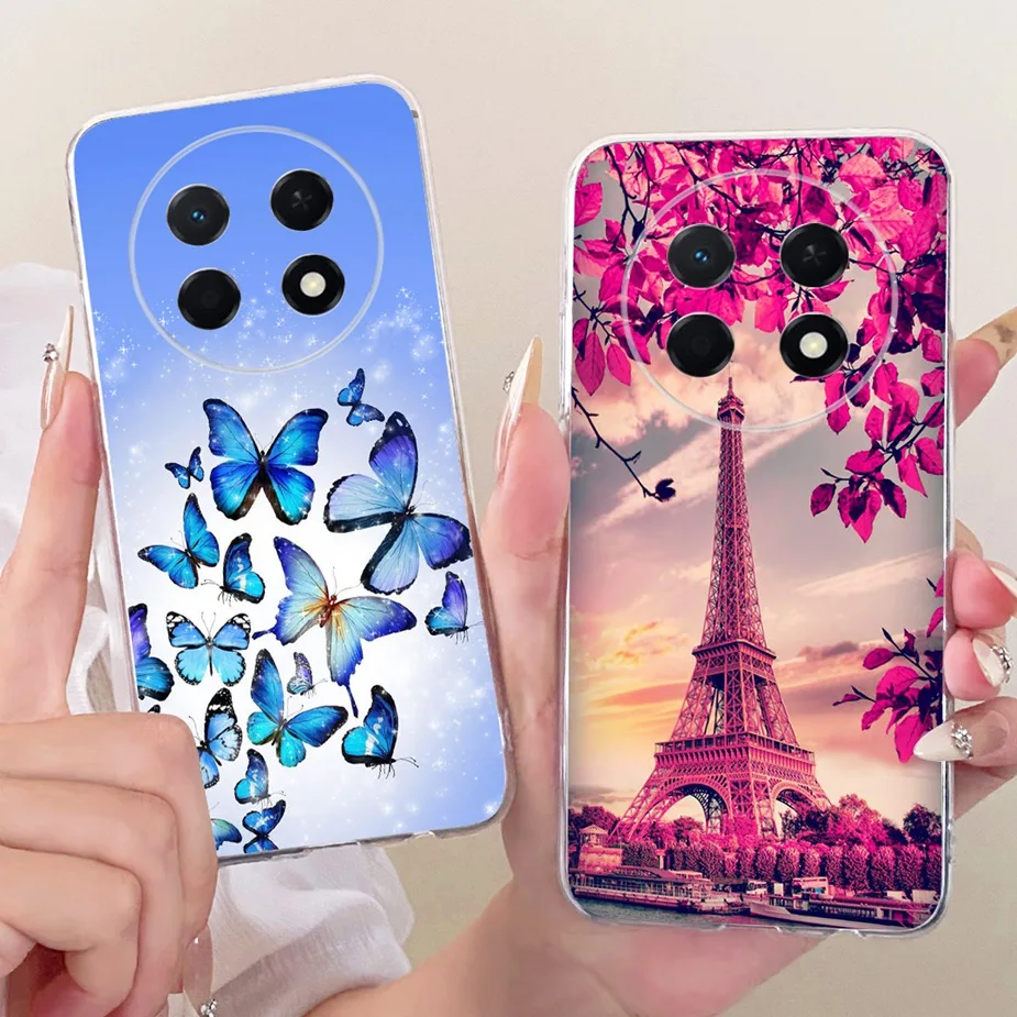 Cute Cat & Peacock Painted Soft Silicone Case - Enhanced Protective Cover