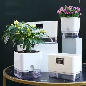 Pot de Fleurs Magnétique en Plastique Auto-Absorbant avec Corde de Coton, pour Plante Paresseuse à Double Pont, Fournitures de Jardin, Nouveauté 1