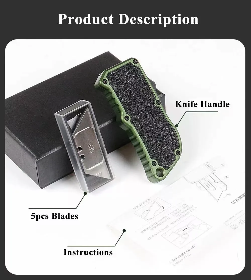 SK5 Klinge Allzweckmesser Austauschbare Klinge Luftfahrt Aluminiumgriff EDC Outdoor Multitool Sicherheit Handwerkzeug Geschenk Fünf Klinge – Detail 1