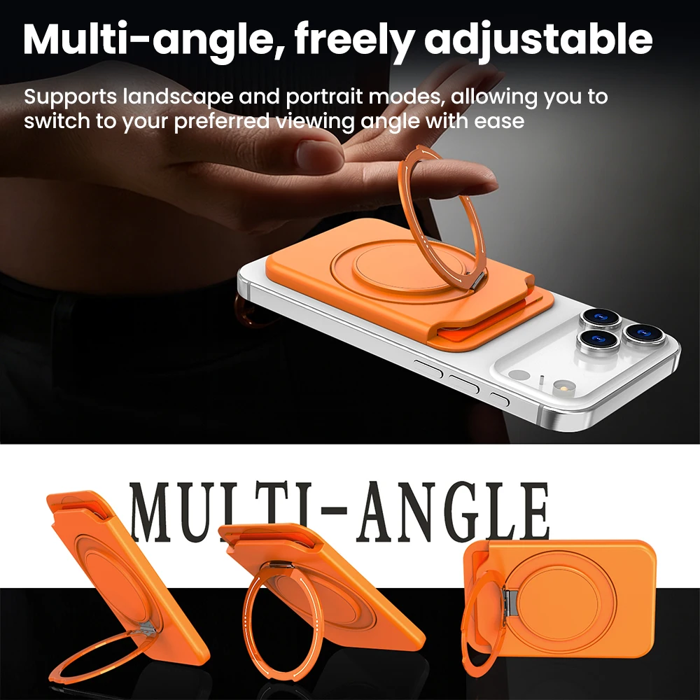Magnetic Colorful 360° Adjustable Foldable Phone Stand & Card Holder