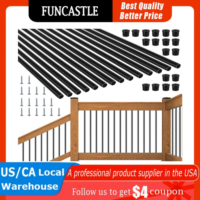 Ringhiera Per Scale Interne Esterni 85 Cm Mandrini In Alluminio Per Ringhiera Esterna, Balaustre In Metallo Piatto Con Decorazione In Ottone Per Interni Di Scale E Gradini In Legno ( Color - Foto 11