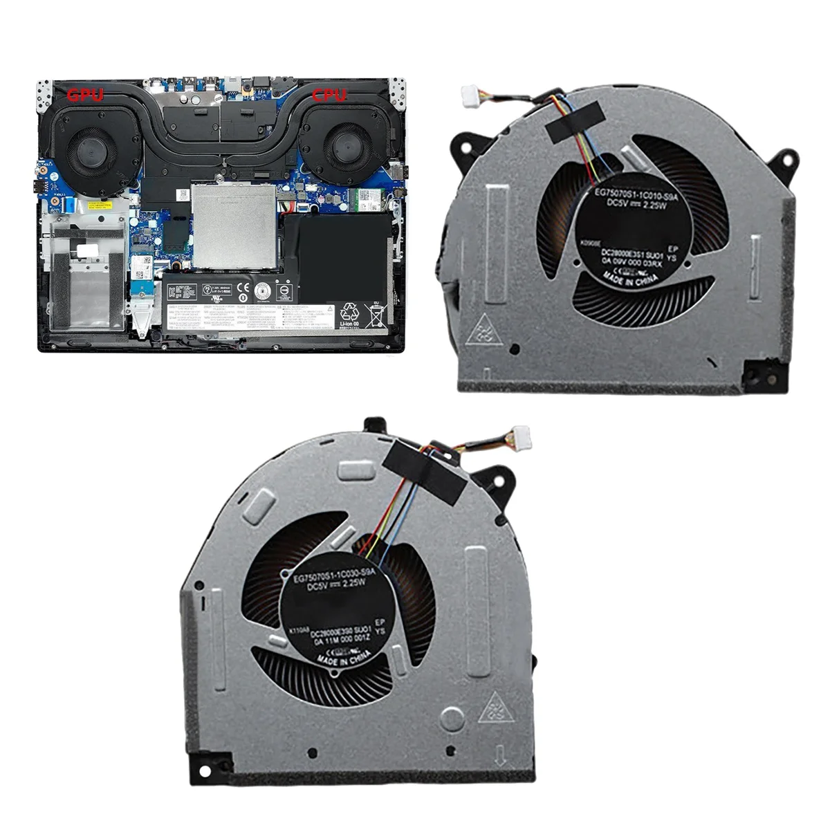 Laptop CPU GPU Cooling Fan for Legion Y7000- Y540-15IRH 5F10S13886 DC28000E3F1