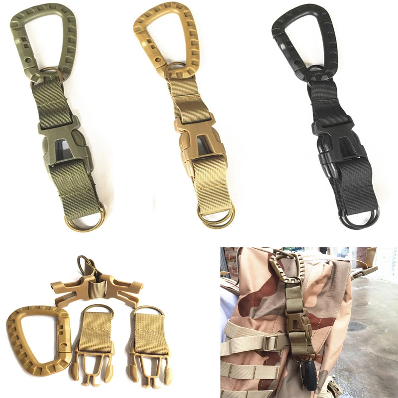 

Molle Webbing Belt Clip Outdoor Backpack Strap Clasp Quickdraw Carabiner Camp Water Bottle Hanger Tactical Holder Hook Buckle