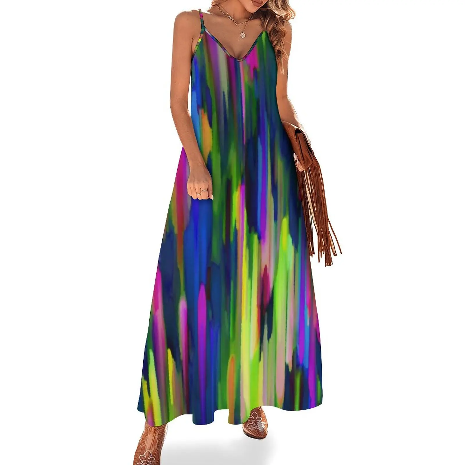 

Colorful digital art splashing G256 Sleeveless Dress wedding guest dress 2024 beach outfits for women