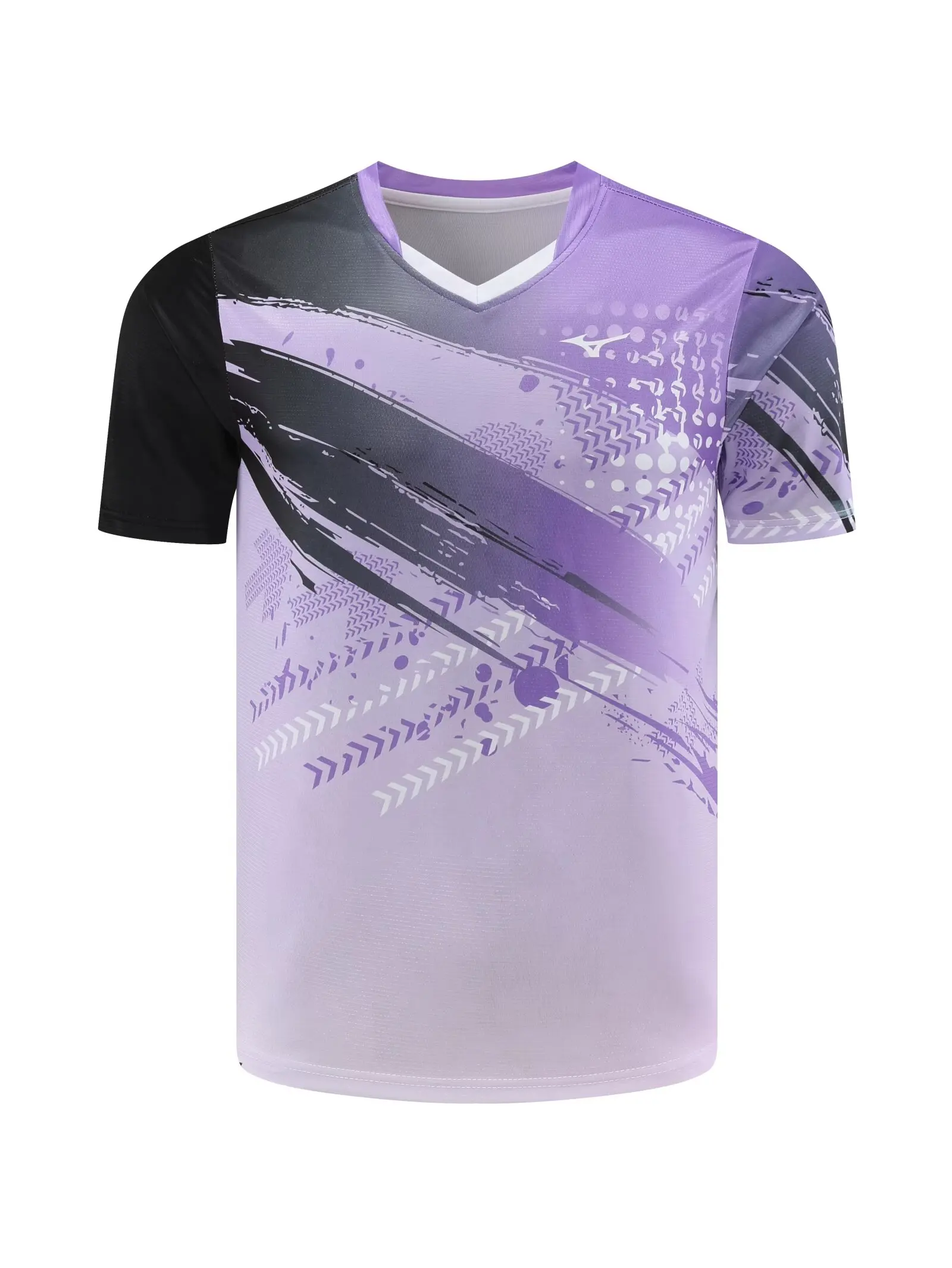 Custom men's and women's table tennis T-shirt badminton clothes quick drying breathable V-neck half sleeve can be printed LOGO