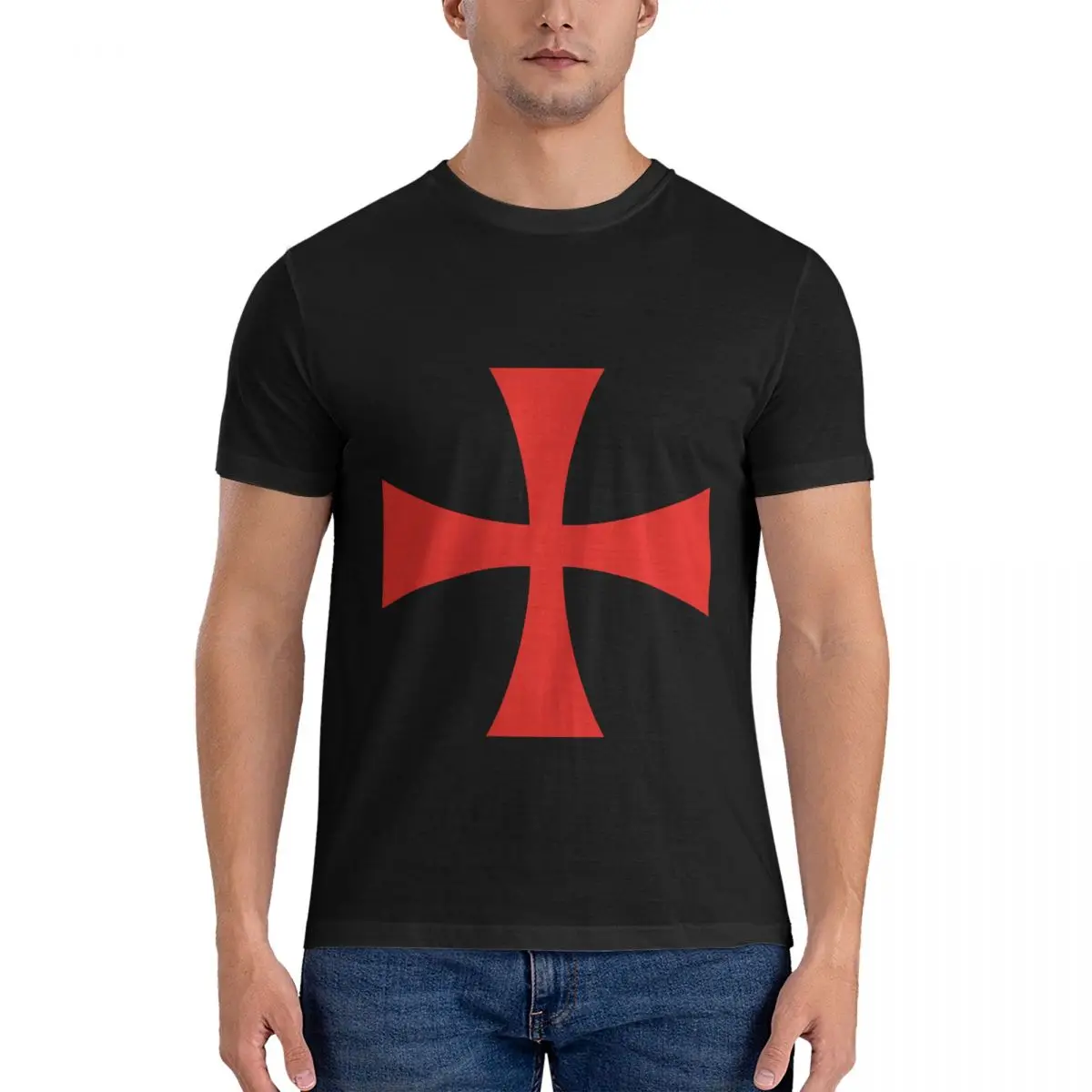 

Knights Templar Cross New Arrival Mens T Shirts Tops Shirt Cotton Slim Fit