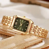 Montres de luxe légères à bande d'acier pour femmes, montre-bracelet élégante à Quartz carrée Simple à la mode pour étudiantes 3