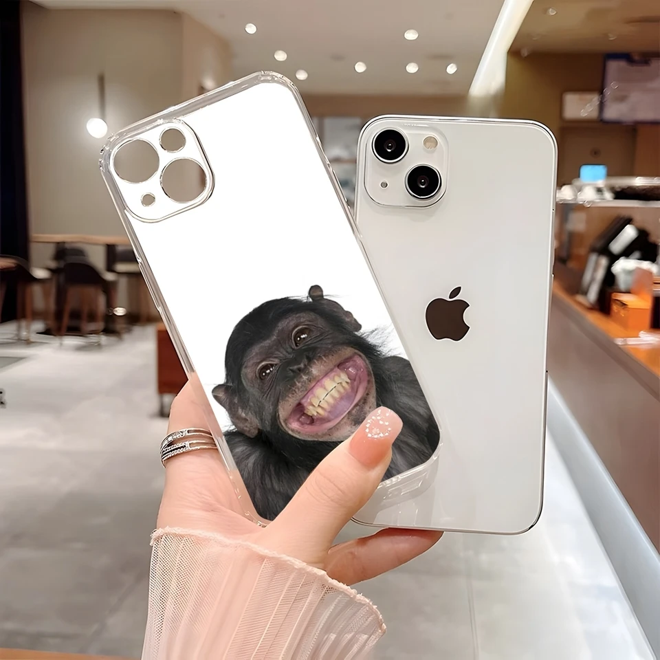 원숭이 Sipping Caprisun Meme 전화 케이스 15 Pro Max iphone 14 Plus 11 12 13 Mini 7  8 Plus X XR XS SE 투명 소프트 커버 - AliExpress