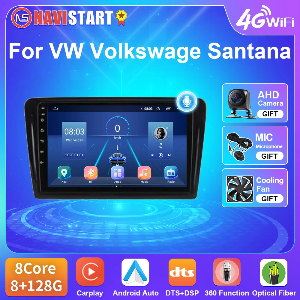 

NAVISTART Car Radio For VW Volkswage Santana 2013-2017 Carplay Android 10 With Screen 2Din Navigation Multimedia Video 4G WIFI