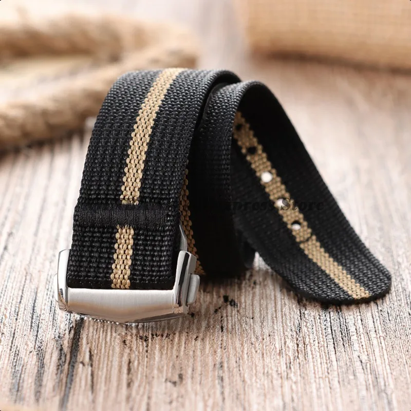 Waterproof Nylon Canvas Military Sport Watch Strap with Folding Buckle