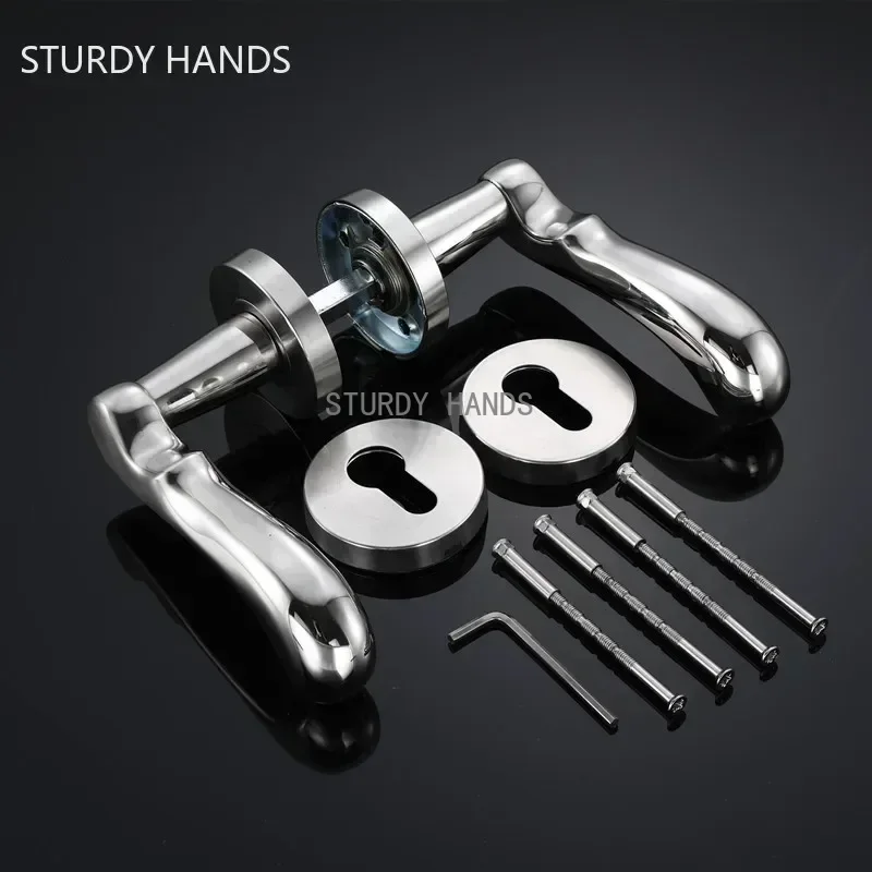 Door Handles 1set Stainless Steel Universal Door Knob Bedroom Split Door Lock Handle for Interior Doors