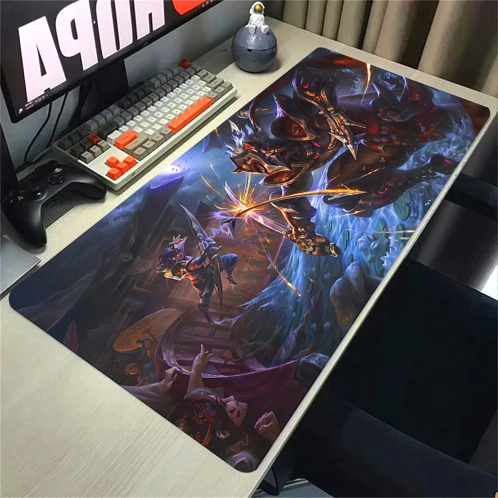 RISOKA XXL Gaming Mousepad 900x400 - Water-resistant & Stitched Edges - Large Anime Desk Mat For Office & Setup - Keyboard And Mouse Pad For Gaming PC