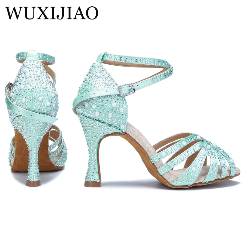 Latin dance shoes women's rhinestone party shoes ballroom dancing shoes training salsa performance shoes women's wedding sandals