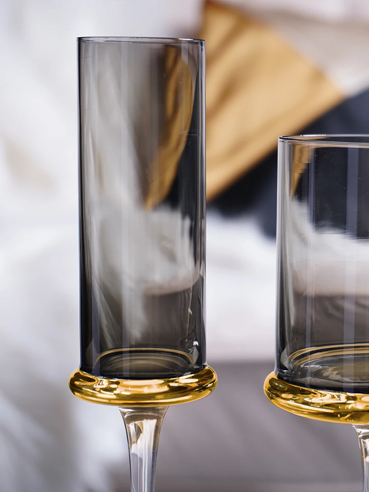 Modern minimalist light luxury thin tall glass red wine champagne home goblet decoration ornaments