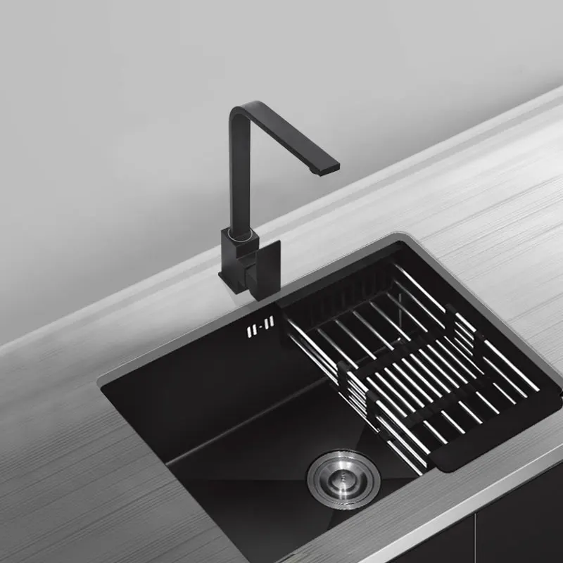 

Black Nano Sink Under The Counter Basin Kitchen Embedded Single Slot Stainless Steel Dish Washing Dishwashing