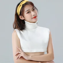

Women White Sweater False Collar Ladies Turtleneck Stand Fake Collar Adjustable Half-Shirt Blouse Top Decoration Accessories