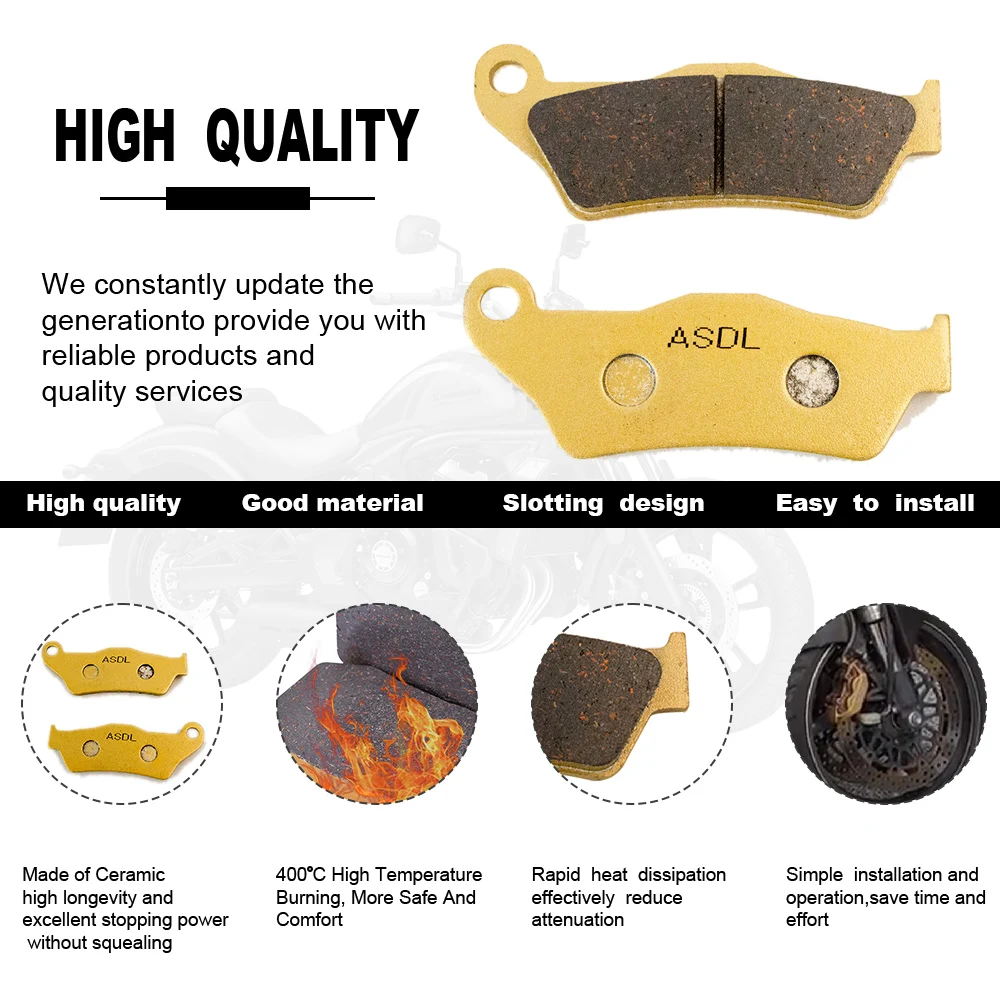 

Motorcycle Rear Brake Pads Disc Tablets For CF MOTO MT800 MT 800 2021 CF800 For DUCATI 950 Multistrada 937cc 2017-2018 1200 ABS