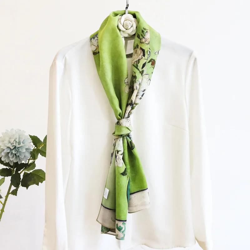 

100% Mulberry Silk for Women Scarf Neckerchief Bufanda Echarpe Scarves Hijab Pashmina Shawl and Wraps Foulard Female hijab