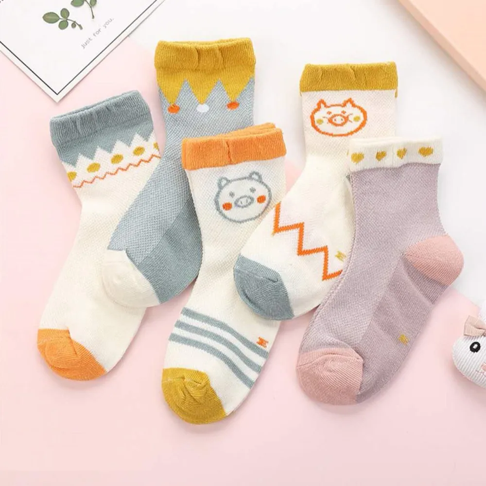 

5 Pairs/lot NewBorn Baby Socks Summer Thin Cartoon Comfort Cotton Sock For Kids Boy Girls Children0-12 Years Clothes Accessories