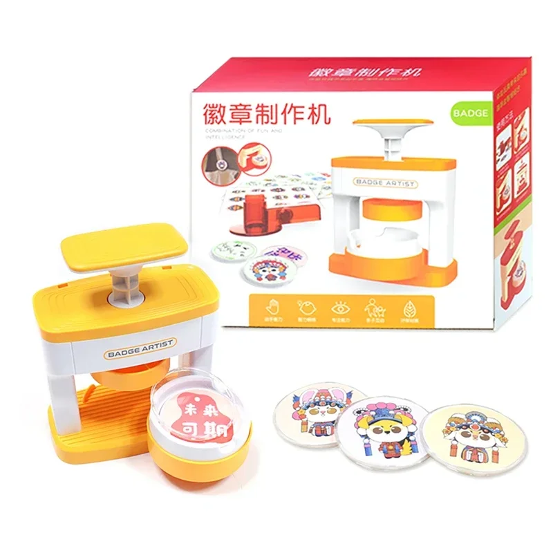 Mini Handheld Button Badge Press Machine Badge Button Maker Machine For Children Kids Boys Girls Christmas Gift 48pcs Parts