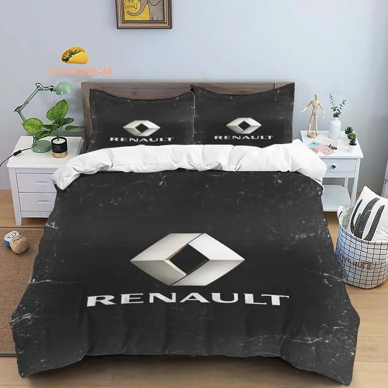 

Renault S.A Logo Printed Sheets Quilt Covers Bedding Dormitory Sheets Three-piece Bedding Set Three-piece Soft Warm Bedding Set