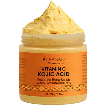 Vitamin C Kojic acid Natural Exfoliating Salt Body &Face Scrub Brightens and Softens Skin Deep Cleaning Anti Oxidative Skin Tone 1