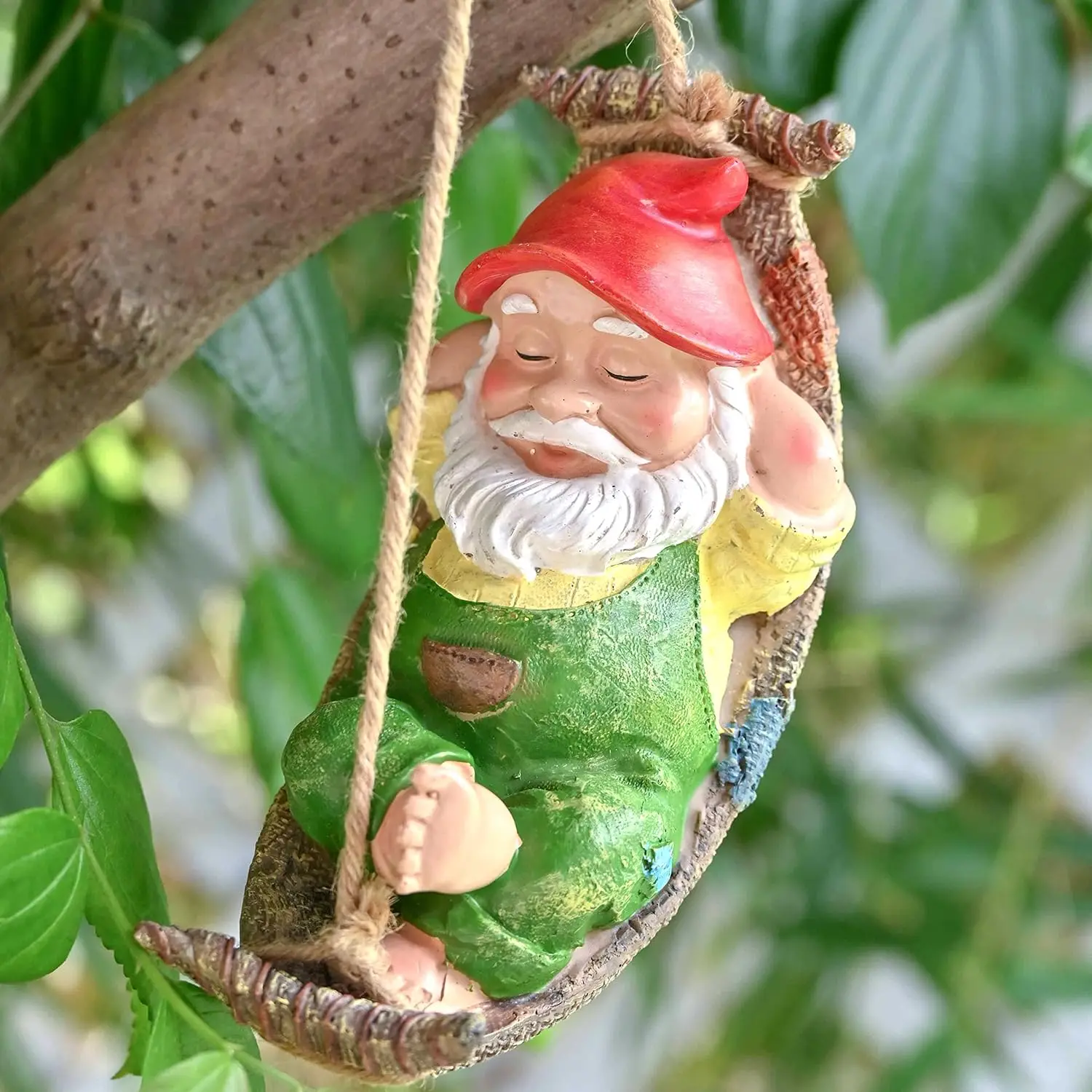 Outdoor Garden Yard Decoration Hanging Cute Gnome Dwarf Statue