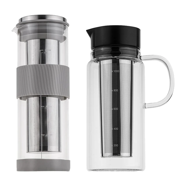 Cold Brew Coffee Maker, 40 Oz Iced Coffee Pitcher with Mesh Filter, Glass Ice  Coffee Making Jug for Fridge White - AliExpress