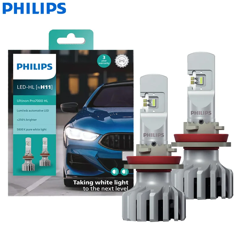 PhilipsLEDH11UltinonPro7000NewGenCarHeadlightLEDAutoBulbs