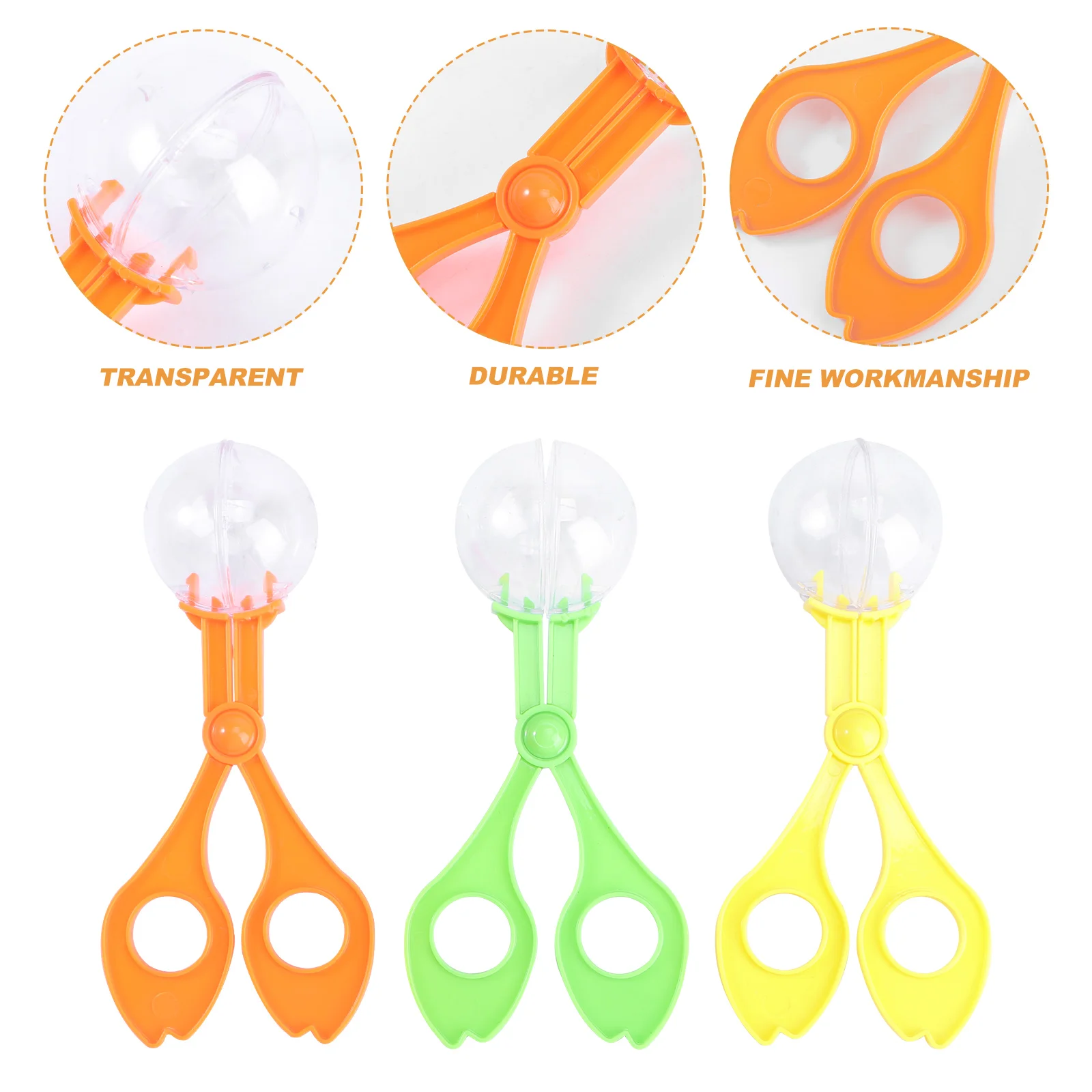 6 Pcs Bug Catch Scissors Kids Insects Clamp Handy Scoopers Toddler Bubble Big Beads 4